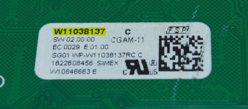 Part # W11038137 - Whirlpool Oven Control Board (used, overlay fair - White)