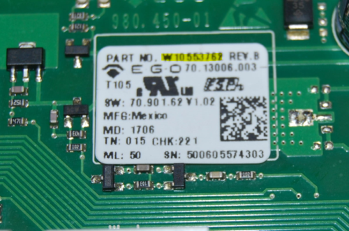 Part # W10692419 | W10612943 | KitchenAid Oven Touchpad and Control Boards (overlay good - Black)