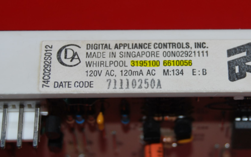 Part # 3195100 | 6610056 Whirlpool Oven Control Board (used, overlay poor - Black)