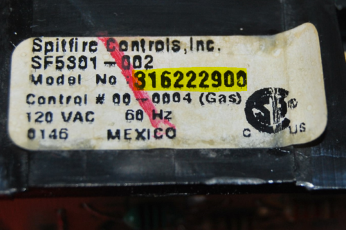 Part # 316222900  Frigidaire Gas Oven Control Board (used, overlay near mint - White)