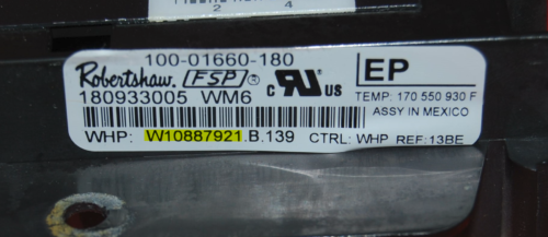 Part # W10887921 - Whirlpool Oven Control Board (used, overlay fair - Dark Gray)