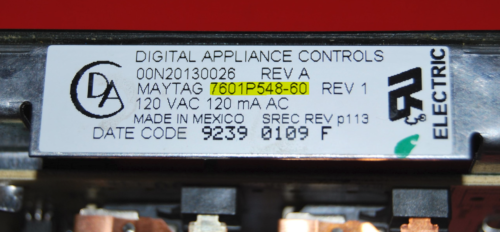 Part # WP5701M480-60 | 7601P548-60 - Jenn-Air Gas Oven Control Board (used, overlay very good - Black)