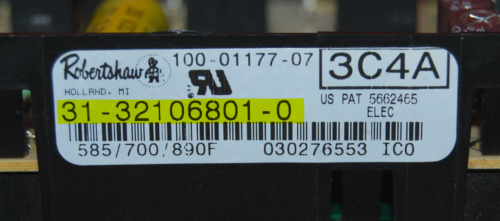 Part # 31-32106801-0 - Maytag Oven Control Board (used, overlay good - Bisque)