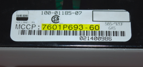 Part # WP12001627 | 7601P509-60 - Maytag Gas Oven Control Board (used, overlay good - White)