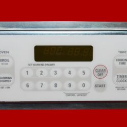 Part # WB27K10161 | 183D8083P009 - GE Gas Oven Switch Membrane And Control Board (used, overlay good - Bisque)