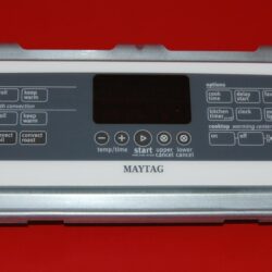 Part # W10321786 | W10365414 Maytag Oven Control Panel And Board (used, overlay good - White)