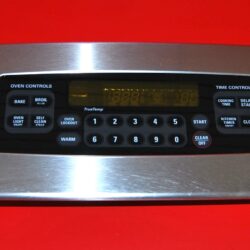 Part # WB29T10107 | WB27T10619 | 164D477P034 GE Oven Control Panel And Board (used, overlay fair - Stainless Steel)
