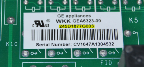 Part # 245D1877G003 - GE Refrigerator Control Board (used)