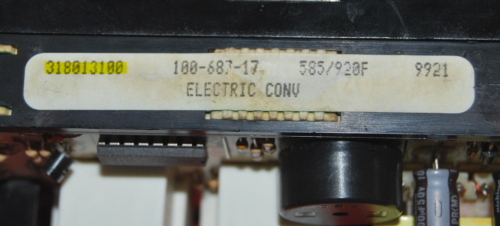 PART # 318013100 - Frigidaire Oven Control Board (used, overlay fair - Black)