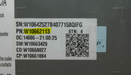 Part # W10662113 - $Whirlpool Front Load Washer Control Board (used)