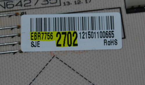 Part # EBR77562702 LG Oven Control Board (used)