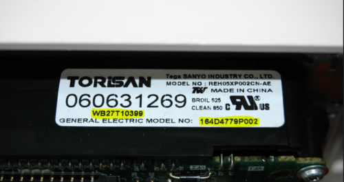 Part # WB36T10555 | WB27T10399 - $GE Oven Control Board And Panel (used, overlay good - yellow)