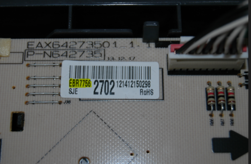 Part # AGM73551624 | EBR77562705 - $LG Oven Touch Panel And Control Board (used, overlay fair - Black)