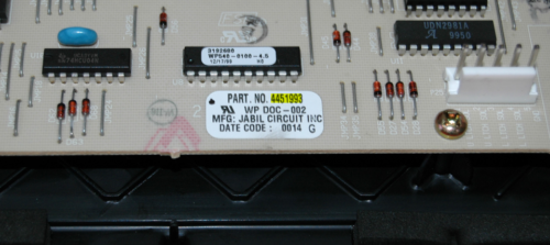 Part # WP8300411 | 4451993 - $Whirlpool Oven Switch Membrane And Control Board (used, overlay fair - Black)