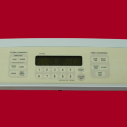 Part # WB36T10555 | WB27T10399 - $GE Oven Control Board And Panel (used, overlay good - yellow)