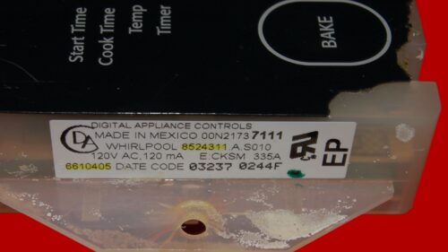 Whirlpool Oven Control Board 8524311 | 6610405 | OEM Used Tested (overlay fair - Black)