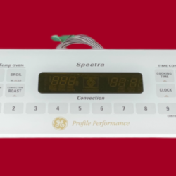 Part # WB50T10019 | WB27T10216 - $143 GE Oven Control Panel And Board (used, overlay fair - Bisque)