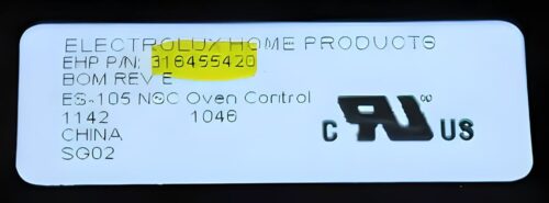 Part # 316455420 | Kenmore Oven Control Board (overlay excellent - Black)
