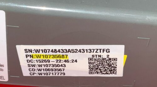 Part # W10735687 Whirlpool Front Load Washer Control Board (used)