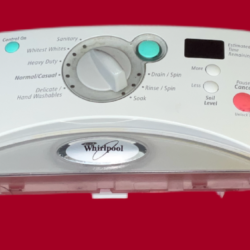 Part # 8182716 | WP8182785 Whirlpool Front Load Washer Panel And UI Board (used, condition fair - White)
