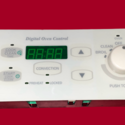 Part # 77001229 | 31-32106802-0 $99 Amana Oven Control Board (used, overlay fair - Bisque)