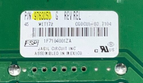 Part # 9763550 | 9763050 Whirlpool Oven Switch Membrane And Board (used, overlay good - White)