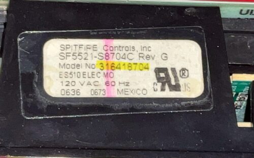 Part # 316418704 Frigidaire Oven Control Board (used, overlay fair - White)