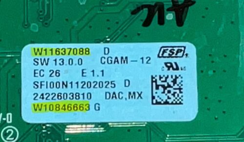 Part # W11637088 | W10846663 Whirlpool Oven Control Board (used, overlay good - Black)