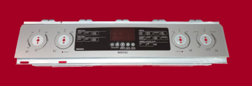 Part # W10321788 | W10365407 Maytag Oven Control Panel And Board (used, overlay fair - Gray)