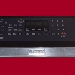 Part # 5303935288 | 316462872 | 316448903 Kenmore Oven Control Panel and Board (overlay fair - Black)