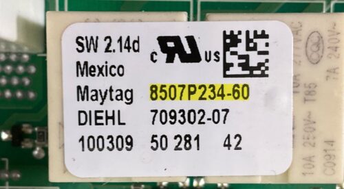 Part # W10239347 | 8507P234-60 Whirlpool Oven Panel And Control Board (overlay fair - Black