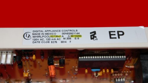 Whirlpool Oven Control Board 8273841 | 6610289 | OEM Used Tested (overlay good - Bisque)