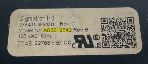 Part # A03619542 Frigidaire Gas Oven Control Board (overlay fair - Black)