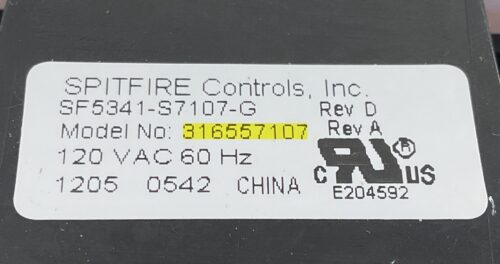 Part # 316557107 Kenmore Gas Oven Control Board (overlay fair - White)