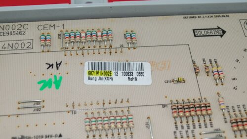 Part # 6871W1N002E | 6871W1N010F | 6871W1N012B | LG Oven Control Board Assembly (no overlay)