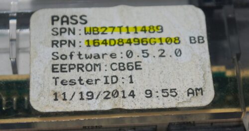 Part # WB27T11489 | 164D8496G108 | GE Oven Control Board (overlay fair - Black)