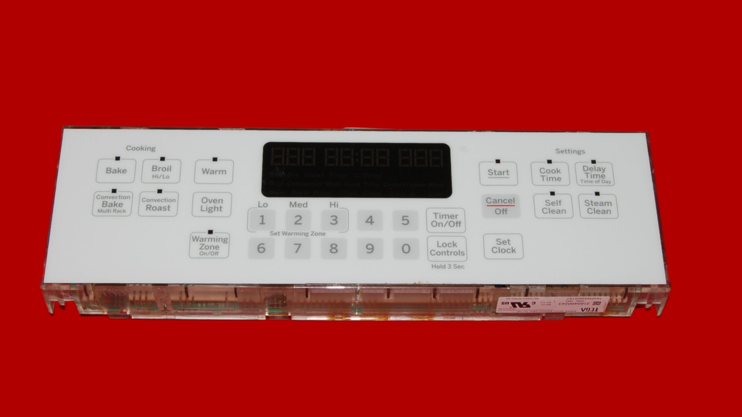 GE Oven Control Board 164D8496G167 | WB27X25361 | OEM Used Tested (overlay fair - White)