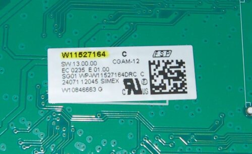 Part # W11527164 | W11564652 | Whirlpool Oven Control Board (overlay good - Black)