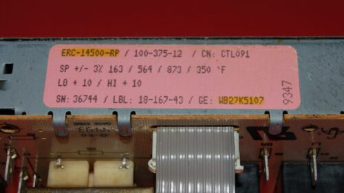 GE Oven Control Board - WB27K5107 | ERC-14500-RP (overlay fair - White)